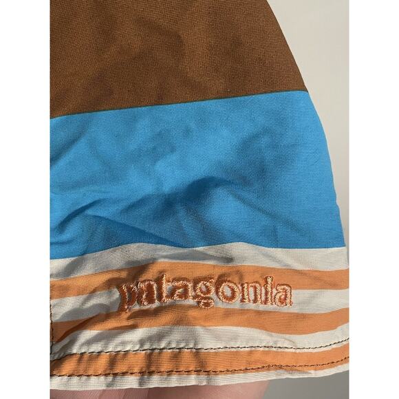 PATAGONIA Men's Size 36 Board Swim Shorts Striped Drawstring Pockets - Picture 4 of 11